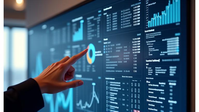 A modern data analytics dashboard displaying various charts and graphs related to event engagement, social media metrics, and ROI, with a focus on clean design and key performance indicators.